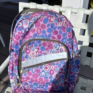L.L. Bean Kids Backpack - Pink and Blue Circles